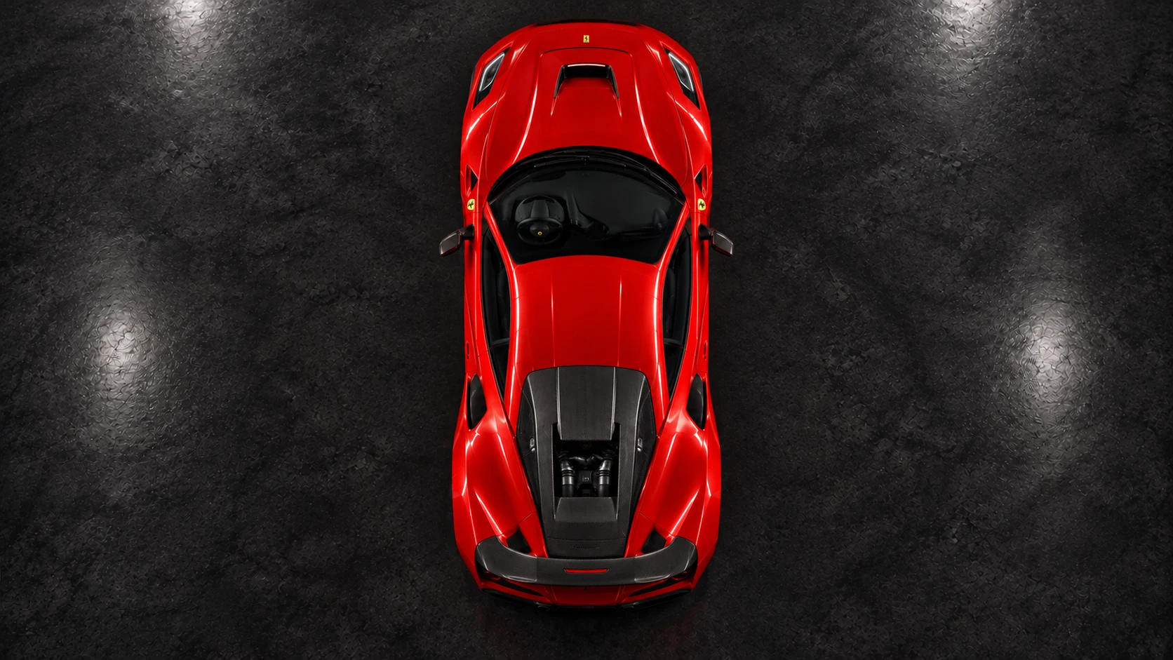 Red Ferrari F8 Tributo with NOVITEC N-LARGO bodywork: Direct overhead